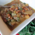 #SundaySupper Lentil Soup with Spinach
