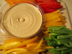 peppers and hummus